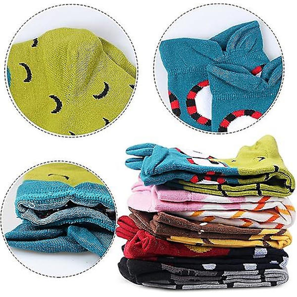 10 par bomulds termiske sokker unisex voksne sokker (5 ugle) - flerfarvet - one size