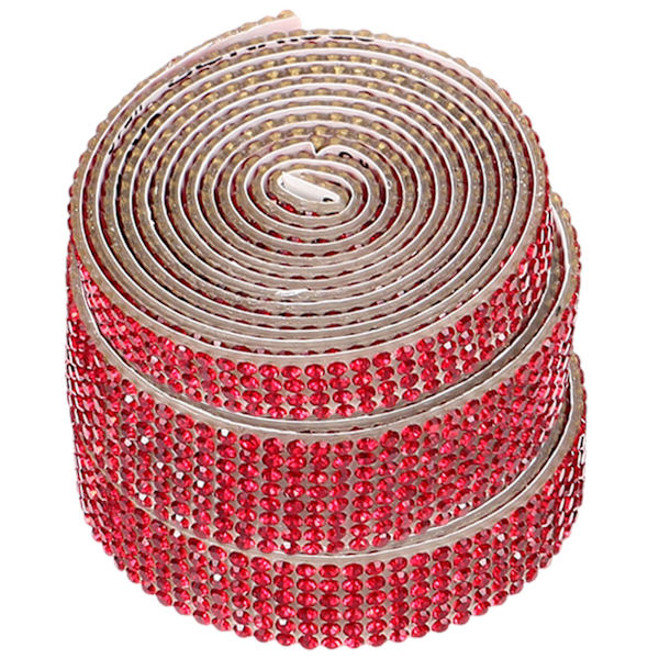 rullar av självhäftande strassremsor hantverksremsor för dekorativa strassbandhantverk (90.00X0.80X0.20CM, röd)