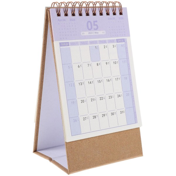 Skrivebordskalender 2024 skrivebordskalender dekoration vertikal vendende kalender dekorativ skrivebordskalender (15,8X9,3X7,3CM, pink)