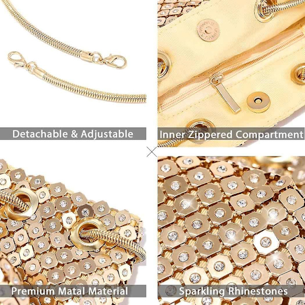 15x10x15cm aften Clutch taske med rhinsten til kvinder