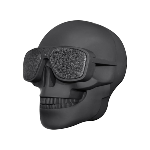 Bärbar Skelett Skalle Bluetooth Trådlös Högtalare Halloween Radio Högtalare Present（A，Svart）