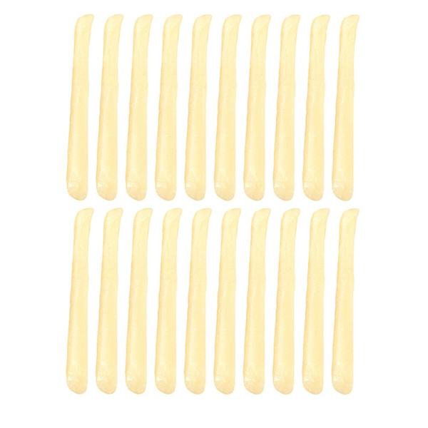 20 stk. realistiske falske pommes frites realistiske simulerte pommes frites rekvisitter (tilfeldig lengde) (10X1X1CM, gul)