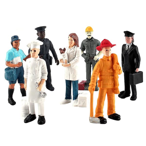 1 sæt simulerede menneskelige statuer sandbord statue mini karaktermodel (6X3X1CM, multi-farve)