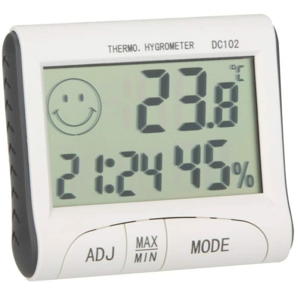 LCD inomhus termometer Mini LCD digital inomhus termometer hygrometer termometer klocka skrivbord väderstation med magnetisk stativ