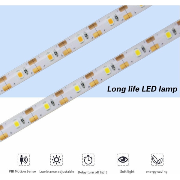 LED-garderobsbelysning, rörelsesensor LED, dimbar garderobsskåpsbelysning, dimbar rörelsesensor garderobsbelysning för kök, sovrum, garderob, trappor,