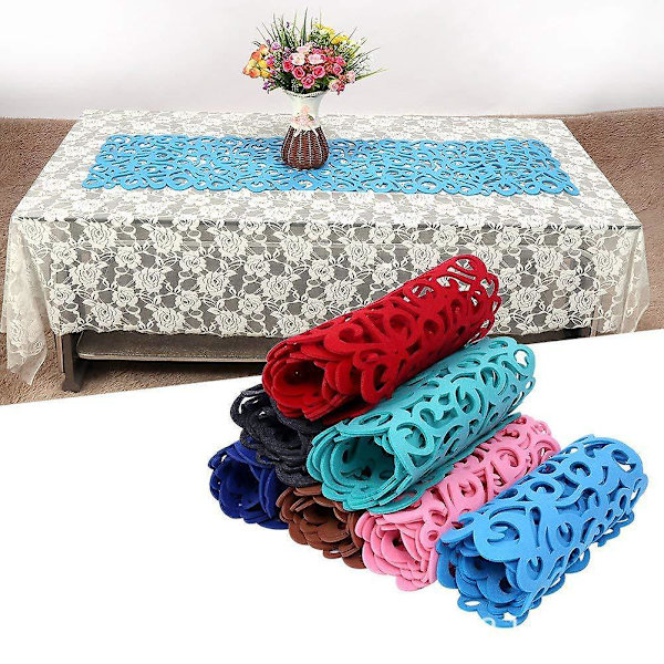 Viole Hemin De Table Felt Openwork Floral Design Table Mat Mat Hollow Flower Felt Placemat Vintage Placemat Heat Resistant Table P