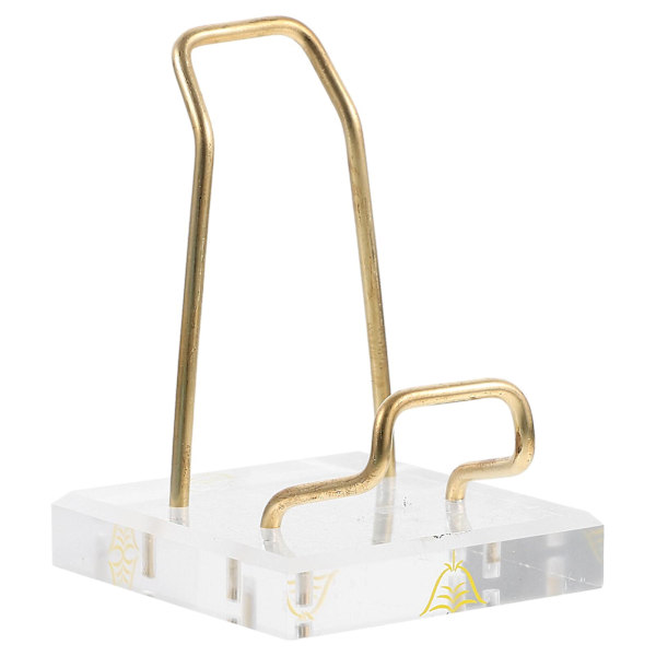 1 stk enkel akrylbase med metallramme, kreativ displaybase, transparent (6X6X8.5cm, transparent farge)