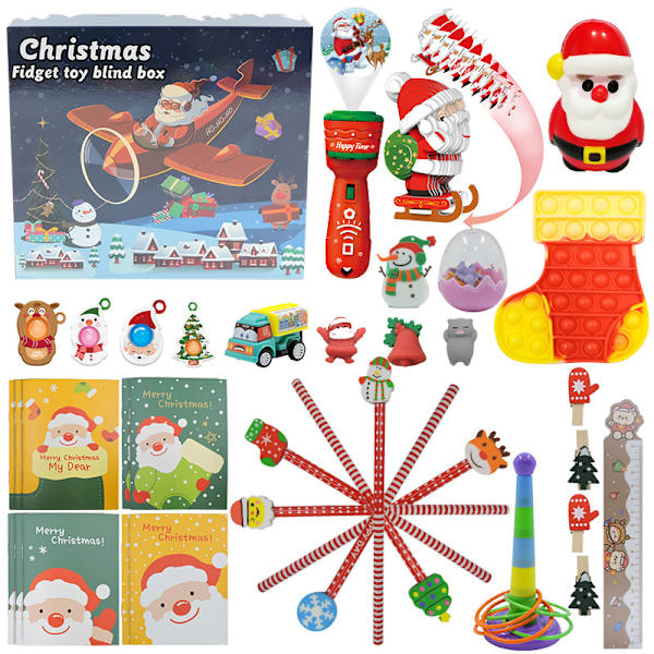 24-delad DIY handriven blindbox julkalender med nedräkning blindbox jul blindbox barnfestgåva jul leksak