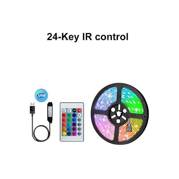 1m Multicolor Flexibel LED-list för rum, fjärrkontroll, möbler, trappa, rumsbelysningslist