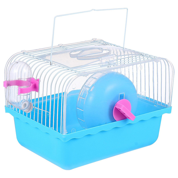 Hamsterbur Matbolle Bærbar Hamsterbur Hus Bur Smådyrtilbehør (22X17cm, Himmelblå)