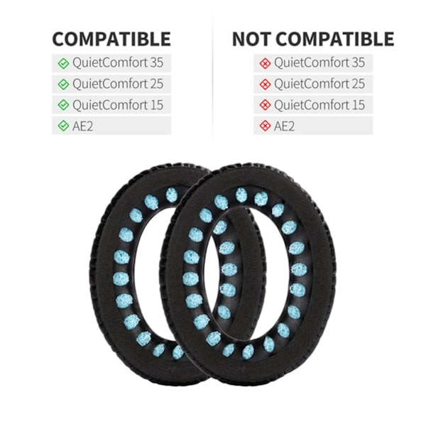 Udskiftning af ørepuder til Boses Quiet Qc15 Qc25 Qc35 hovedtelefoner (sort)