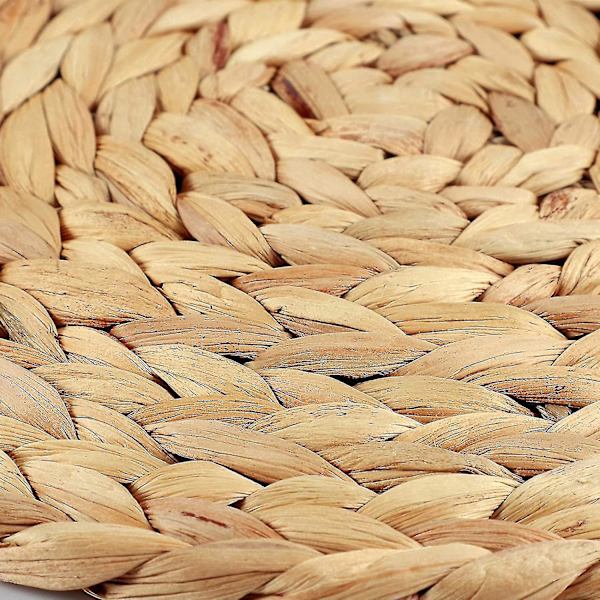 6 st 30 cm runda placemats av vattenhyacint, handgjorda placemats