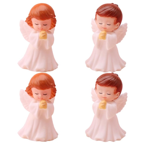4-Pack Cherub Statue Praying Angel Statue Cherub Statue with Wings Home Decor (6,5X4X4CM, White)