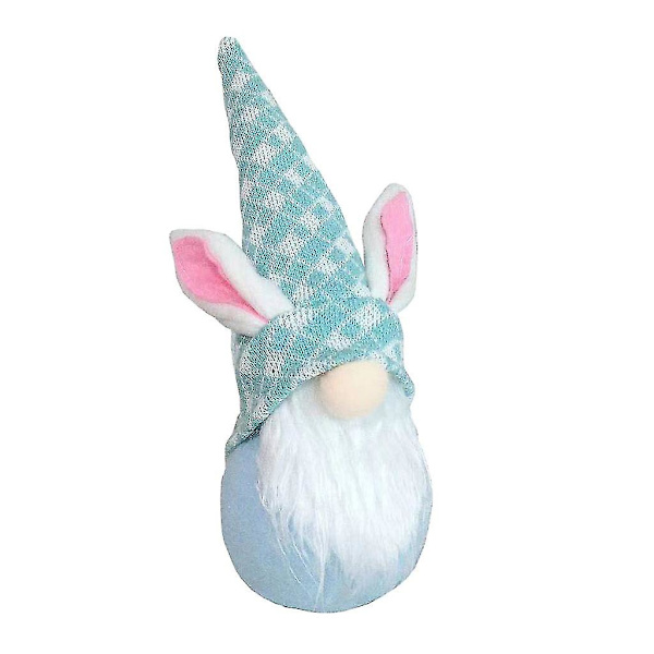 Påskhare Gnome Dekoration Handgjord Ansiktslös För Docka Plysch Dvärg Svenska Tomte Elf Prydnad Barnleksaker（Blå）
