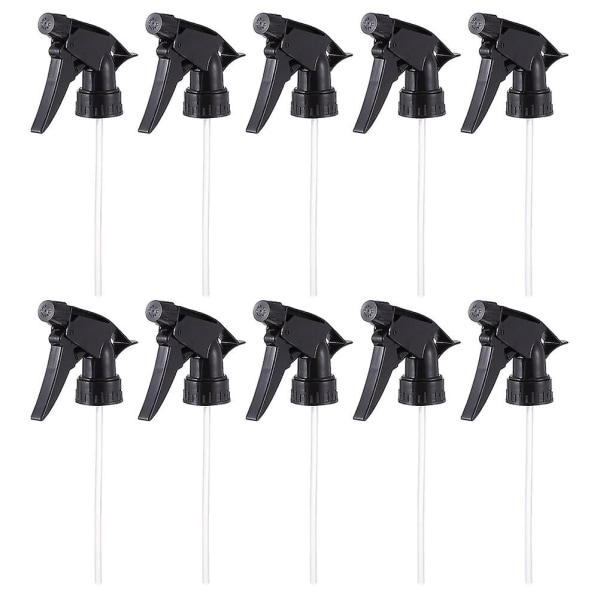 10-packs byte av sprayflaska munstycke justerbara trigger sprayspetsar (20X9,5 cm, svart)