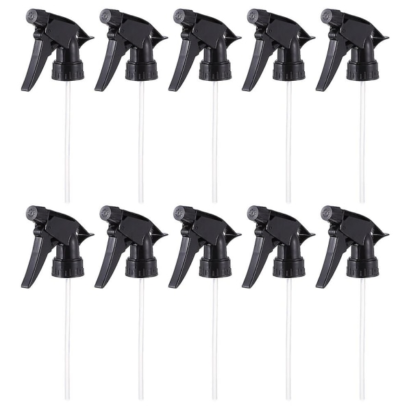 10-pakke Sprayflaske Dyse Udskiftning Justerbar Trigger Spray Spidser (20X9.5cm, Sort)