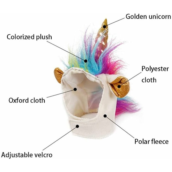 Enhörningshatt för husdjur, för katter och små hundar, valp, kattkostym, accessoar för Halloween, cosplay, manmössa