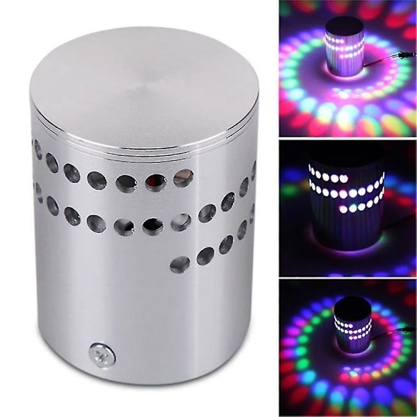 Färgglad RGB Spiral Hål Vägglampa Ytmontering LED Ljusarmatur Belysning
