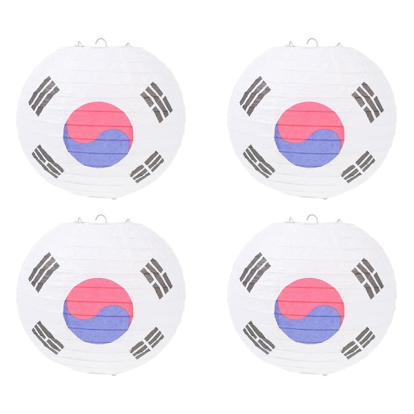 4 pakke feriepynt lanterner Koreanske lanterner restaurant lanterner (20X20X20CM, hvid)