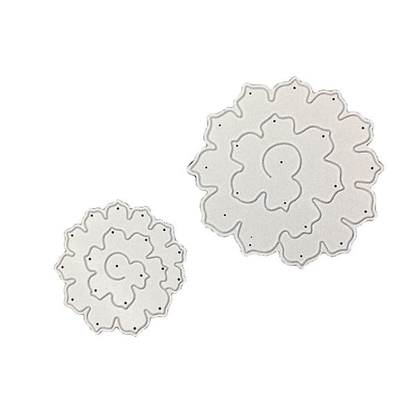 2 stansformar för prägling och skärning, blommig metallstans, präglingsstencil, skärningsmall för korttillverkning (2 st, silver)