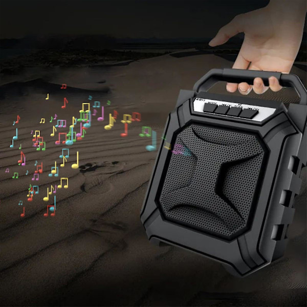 Trådlös intelligent 5.0 Bluetooth liten högtalare utomhus bärbar hög elasticitet radio trådlös bärbar mini ljud hemma subwoofer（svart）