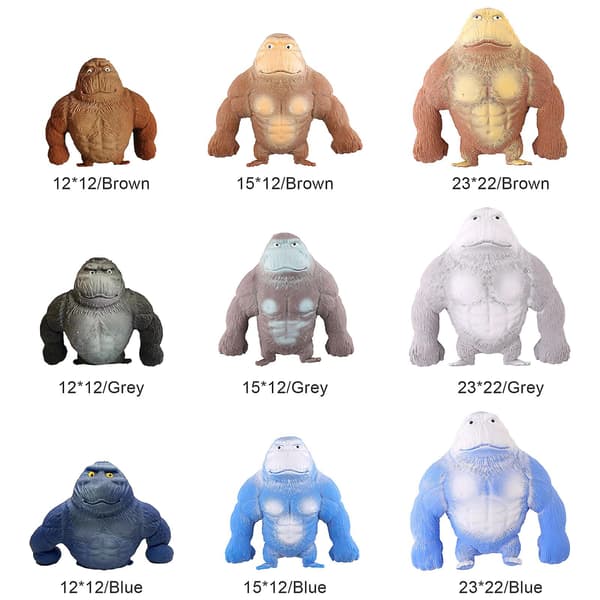 Simulerad gorilla apa stretchig squish antistress squeeze elastisk apa leksak, kampanj (15*12, brun)