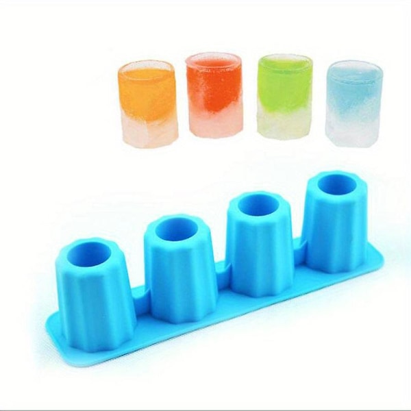 1 st Silikon Isbitbricka Form, Nyhet Drickverktyg, Gör Frys Skottglas Form, Isglas Form För Sommarfester & Evenemang（Blå）