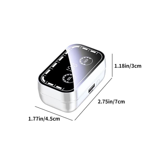 Bluetooth 5.2 In Ear Intelligent Mirror Digital Display Intelligent Noise Reduction With Flashlight Wireless Earphones（Vit）