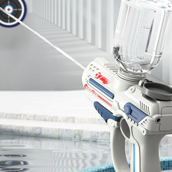 Sähkökäyttöiset vesipistoolit, 32 ft:n vesisuihkupistoolit 200 cc:n säiliöllä lapsille ja aikuisille, ABS-muovinen kesäuima-allaslelu (sininen)