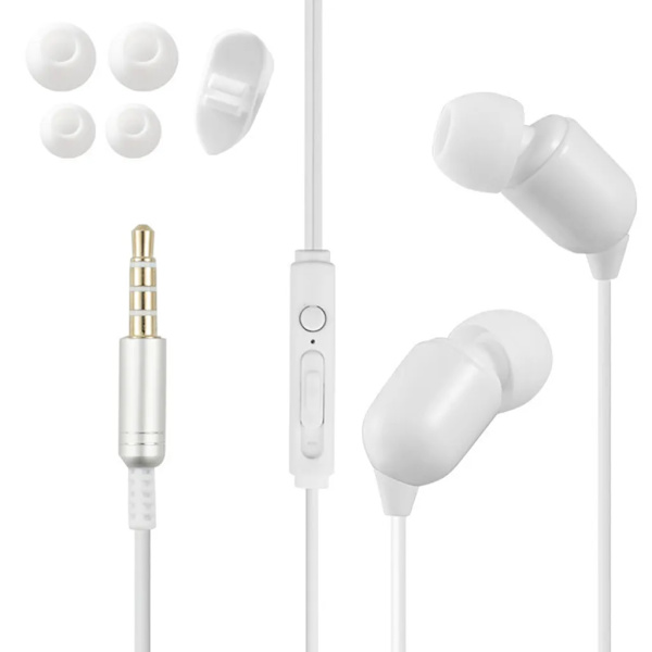 3 meter 3,5 mm trådbundet headset live-sändningsheadset med/utan mikrofon Vit
