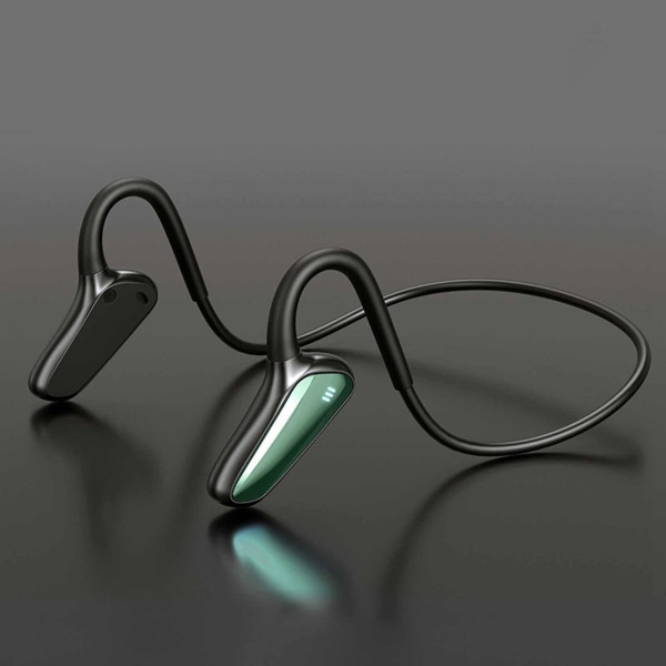 Ledande headset Bluetooth Open Ear-hörlurar Svettåliga Sporthörlurar för löpning Cykling Vandring Gym Klättring Körning（Grön）