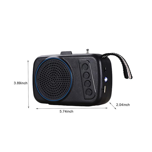 Trådlös Bluetooth-högtalare, utomhuskortinsättning, subwoofer, minidator, bärbart solsystem, lätt att bära för hand（Blå）