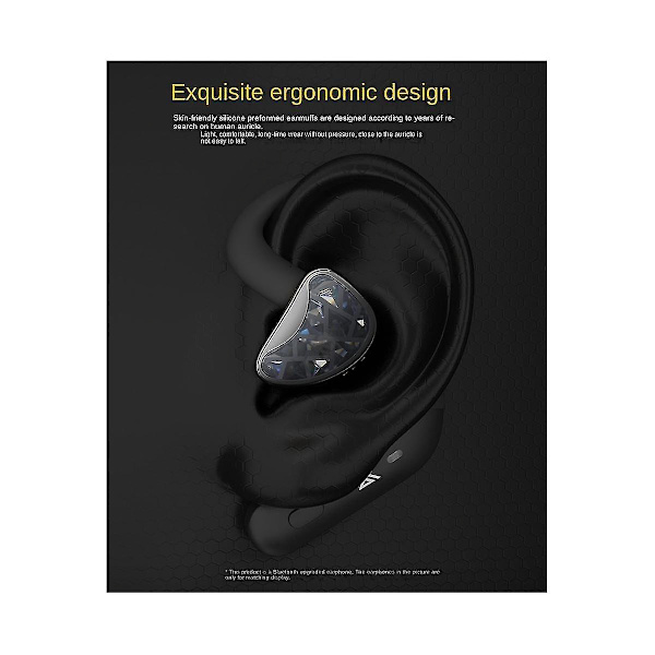 Az20 Bluetooth 5.3 langattomat Earhook-kuulokkeet Hifi High Fidelity -kuulokkeet ulkopeleihin Urheilu H（musta）