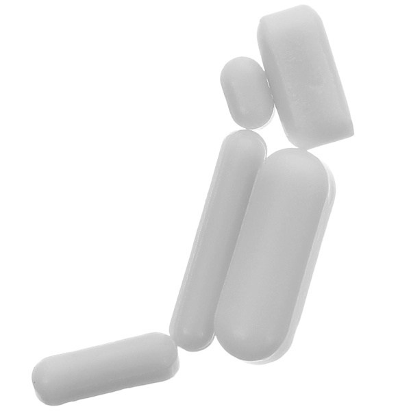 5-pack magnetisk omrörare mixer praktisk omrörningsstav laboratorieomrörningsstav (1.5X0.5X0.5CM, vit)