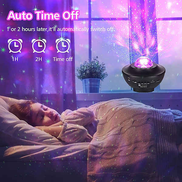Stjerneprojektor nattlys - Galaxy Ocean Wave Projector, Starlight Projector Acsergery Gave
