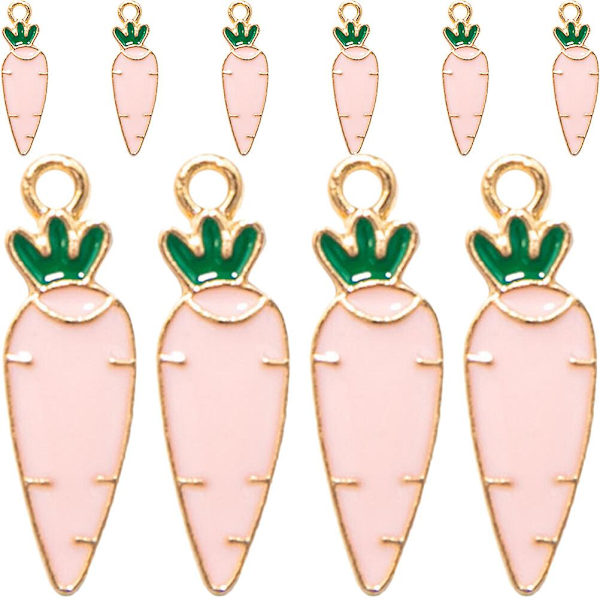 10-osainen pääsiäisen porkkanan riipus DIY porkkanan riipus pääsiäisen korvakorut korutarvikkeet (2X0.4X0.1cm, vaaleanpunainen)