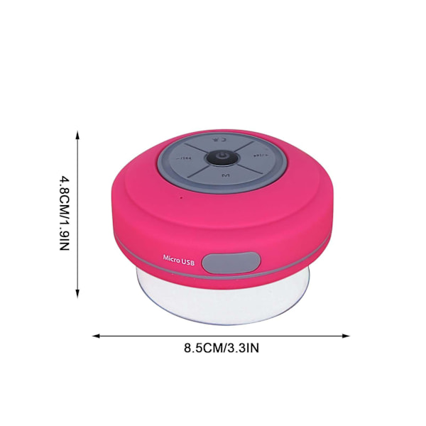 Bärbar Bluetooth-högtalare Trådlösa Duschhögtalare För Telefon Bluetooth Subwoofer Hand Free Bilhögtalare Högtalare（Rosa）