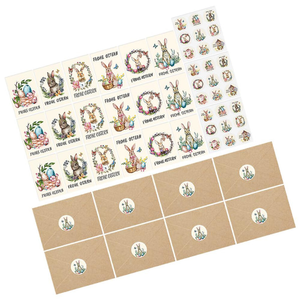 1 sæt påsketemakort dekoration påske lykønskningskort velsignelseskort med kuvertklistermærke (17.50X12.50X0.10CM, som vist på billedet)
