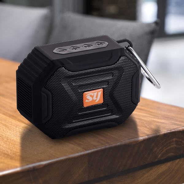 Bluetooth-högtalare utomhus bärbar subwoofer, bärbar trådlös duschhögtalare, trådlös stereo, IPX 6 trådlös Bluetooth-högtalare（svart）