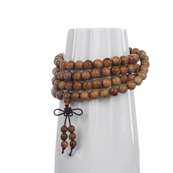 Buddhistisk Sandalwood Perle Halskjede Armbånd A1 | 8mm 108 Blad | Moteriktig og Unik