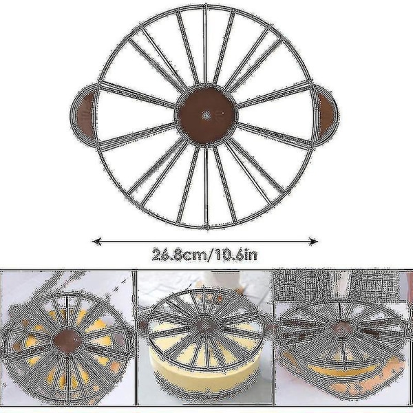 Tårtdelare 10/12 bitar Rund tårta portionsmarkör Bröd Tårtskärare Lika delar Skivmarkör Bakverktyg 10,6 tum