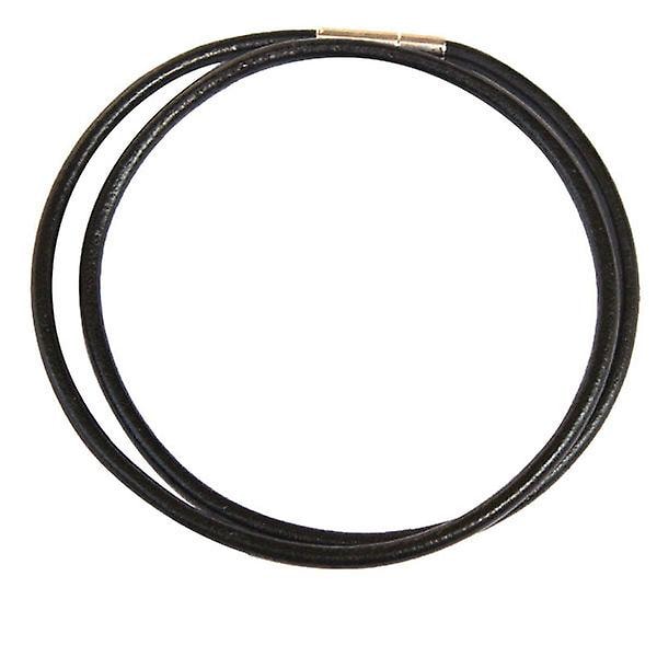 Trendigt 45 cm halsband i läder med spänne för män och kvinnor (45,00 x 0,30 x 0,30 cm, svart)