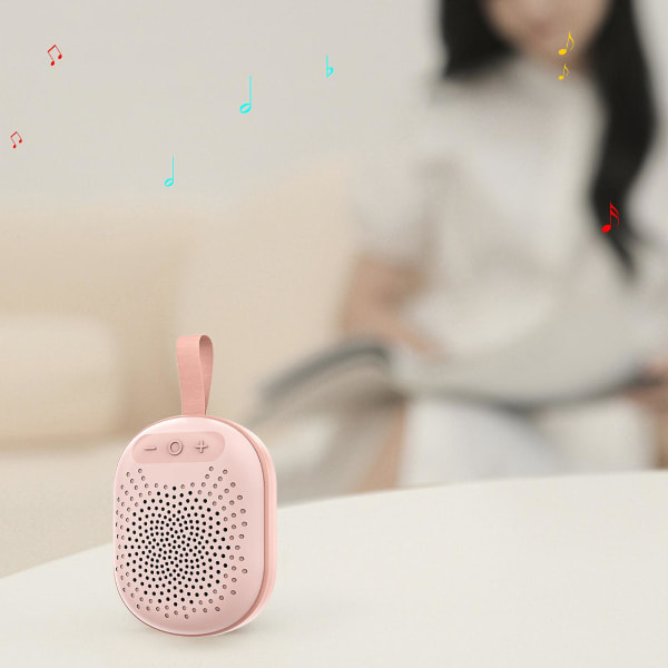 Bärbar högtalare med färgad Bluetooth-högtalare Bluetooth 5.1 IPX 4 Även（Rosa）