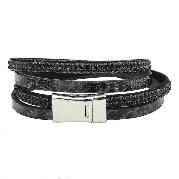 Flerskiktat ormskinnsläder strassarmband