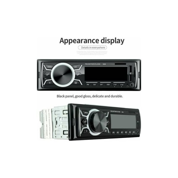 Bluetooth-bilradio, 1Din-bilradio, 4x60W-bilradio, 7 färger FM-stereoradio USB/SD/AUX/EQ/MP3-spelare Pioneer-bilradio