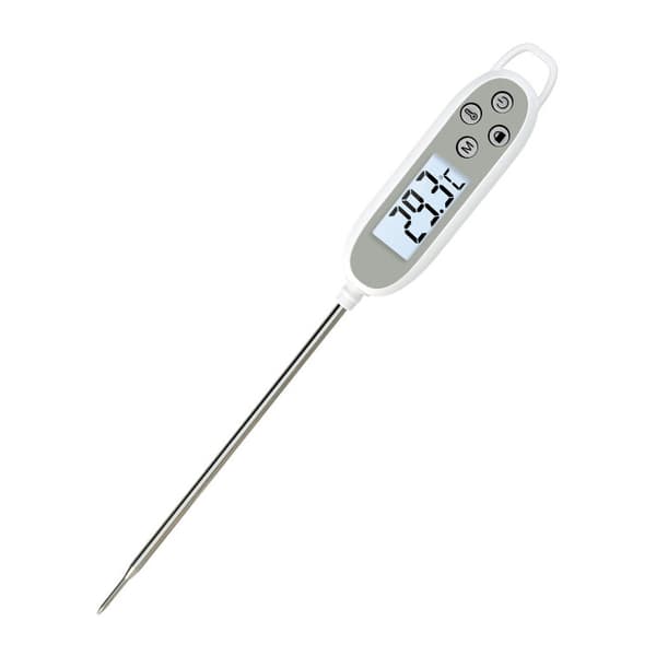 FlkwoH Digital Termometer för Mat, Fällbar Snabbavläsning BBQ Termometer för Kött (Vit)