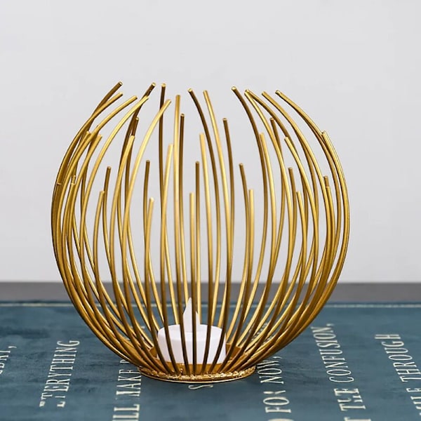Geometrisk form ljusstake, ihålig design, bröllopsdekoration järnljusstake