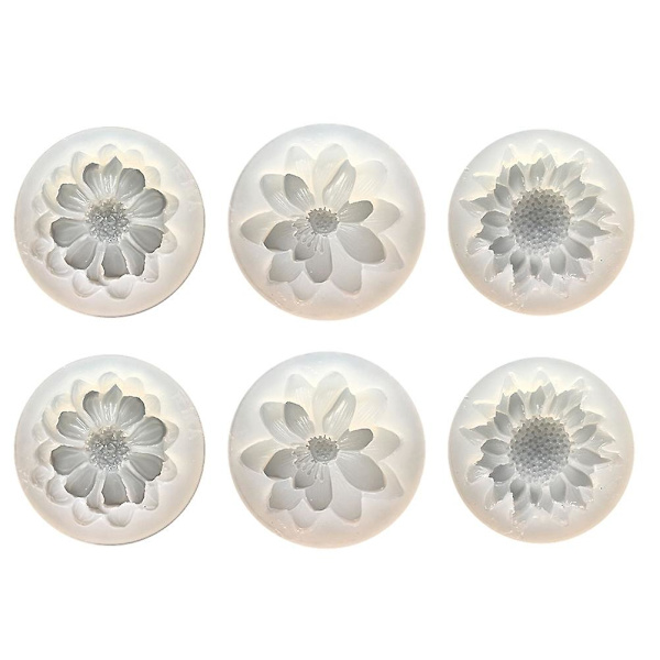 6 st 3d blomma silikonform