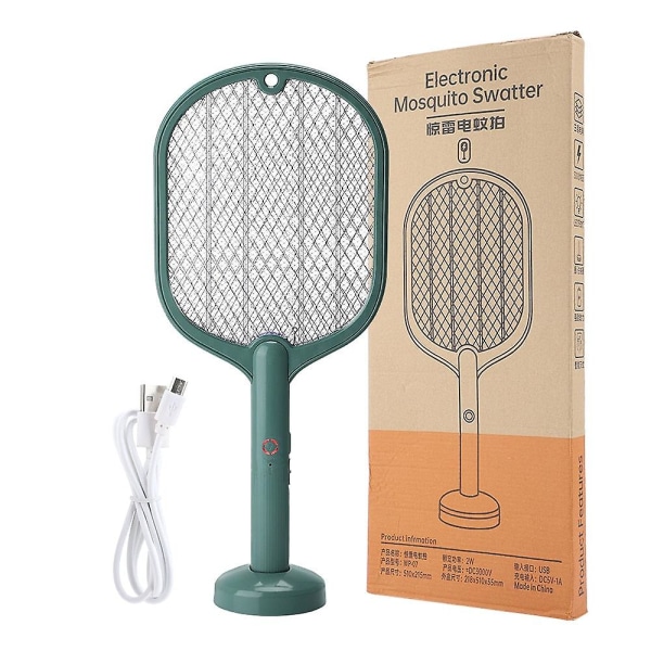 Smart elektrisk insektsracket swatter zapper uppladdningsbar (Beige)
