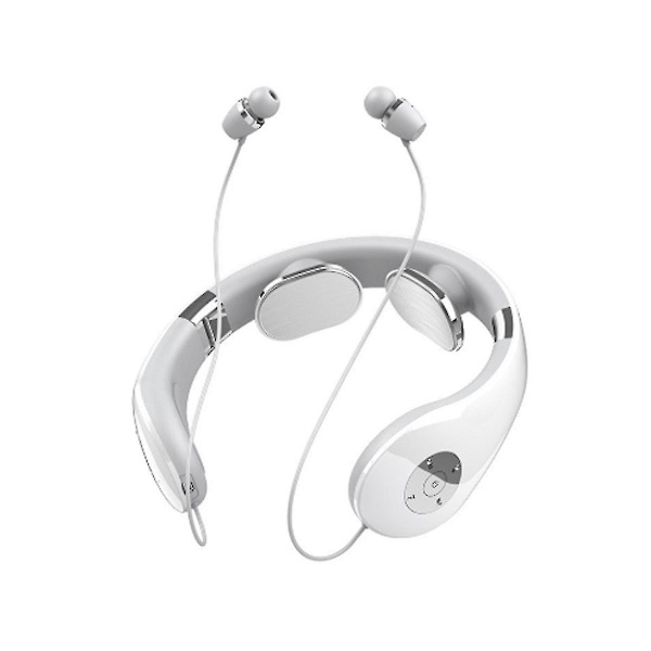 Smart Neck Bluetooth Headset Ems Muskel Massager Træner Afslapning Elektrisk Analgetisk Fysioterapi（Hvid）